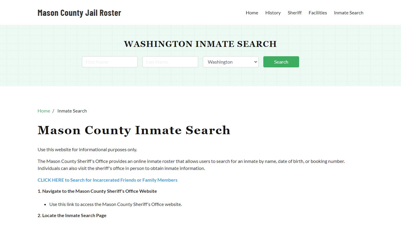 Mason County, WA Detainee Lookup - Mason County Jail Roster